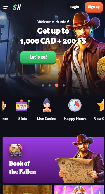 Slothunter Casino App Lobby